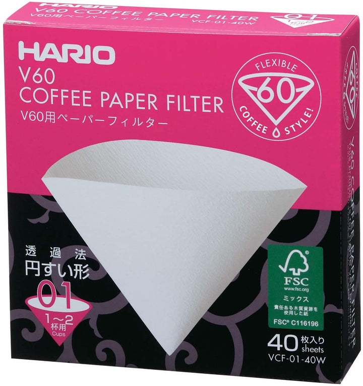 Hario V60 Coffee Filter Papers - White