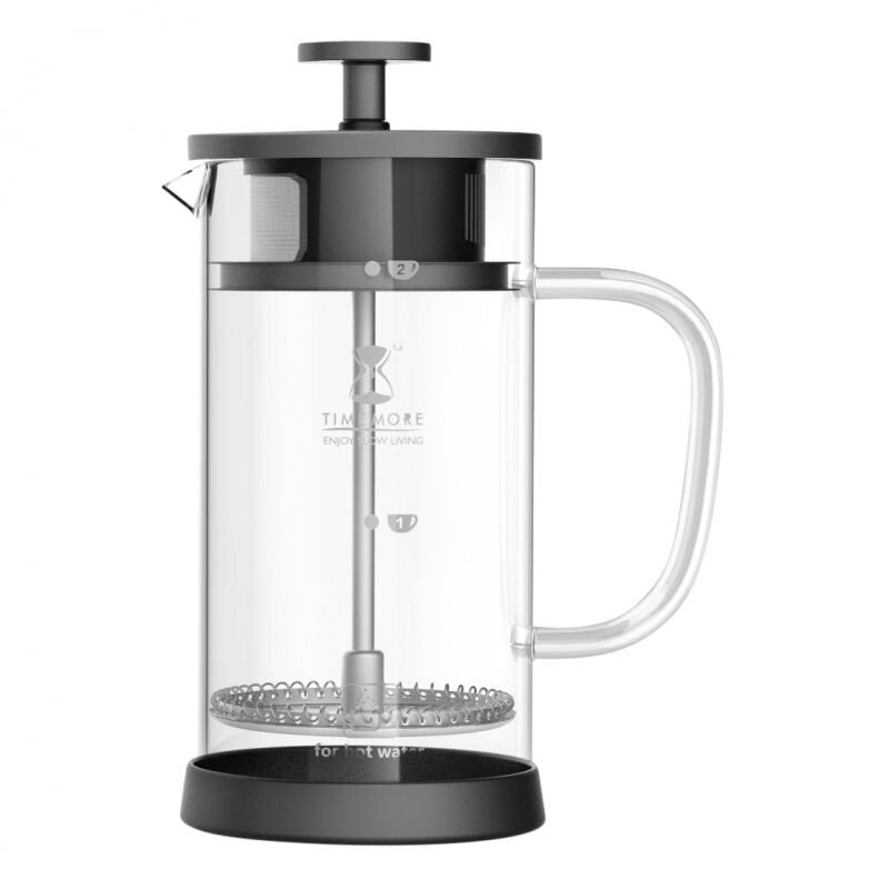 Timemore Dual Filter Glass Cafetière / French Press - 360ml - 2 Cup