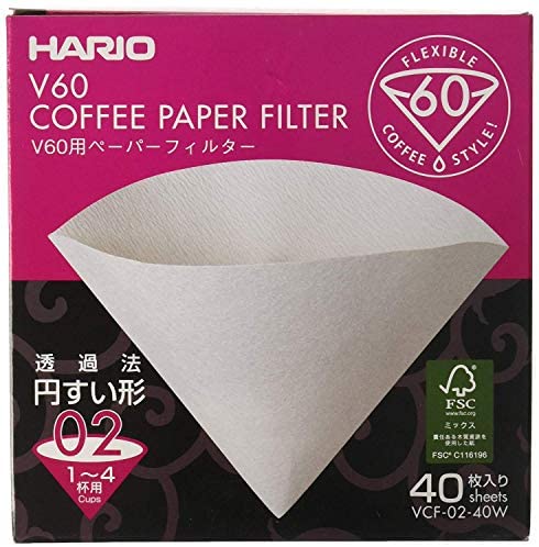 Hario V60 Coffee Filter Papers - White